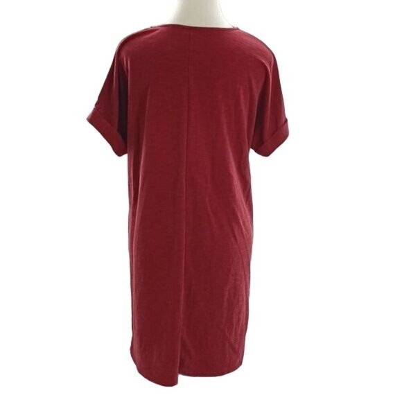Alya Dress Red Short Sleeve Stretch Shirt Dress Womens Size Medium - Picture 4 of 6